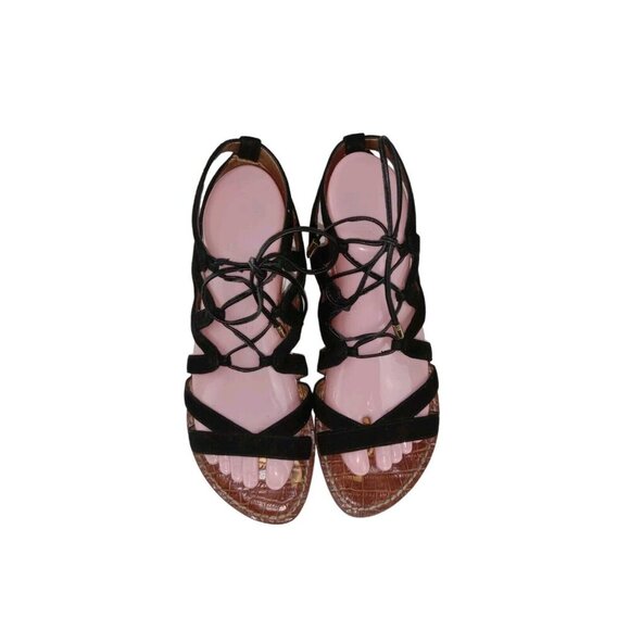 Sam Edelman Womens Gemma Gladiator Sandals Black Ankle Strap Flat Heel sz 7 - Picture 3 of 10